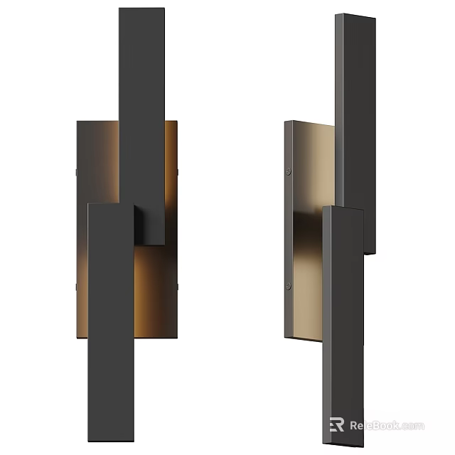 Modern Outdoor Lights Design With Black Metal Frame And Warm Illumination 3d model 