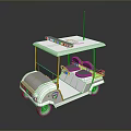 White Patrol Cart With Canopy Roof Light Bar And Front Badge Design