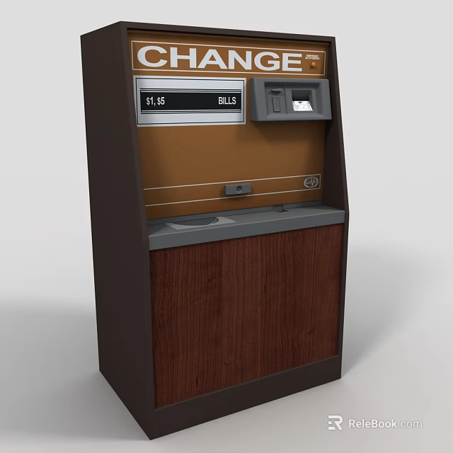 Public Facility Change Machine Featuring Screen Display Bulk And Coin Dispenser 3d model 