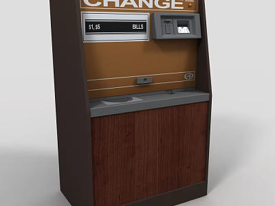 Public Facility Change Machine Featuring Screen Display Bulk And Coin Dispenser 3d model