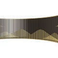 Modern Curved Feature Wall Design With Black Gold Stripes And Mountain Patterns 3d model