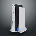 Modern White Vertical Electronic Appliance Featuring Digital Display And Ventilation Holes 3d model