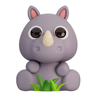 Modern Cartoon Rhinoceros Anime Rhinoceros Cute Rhinoceros 3d model