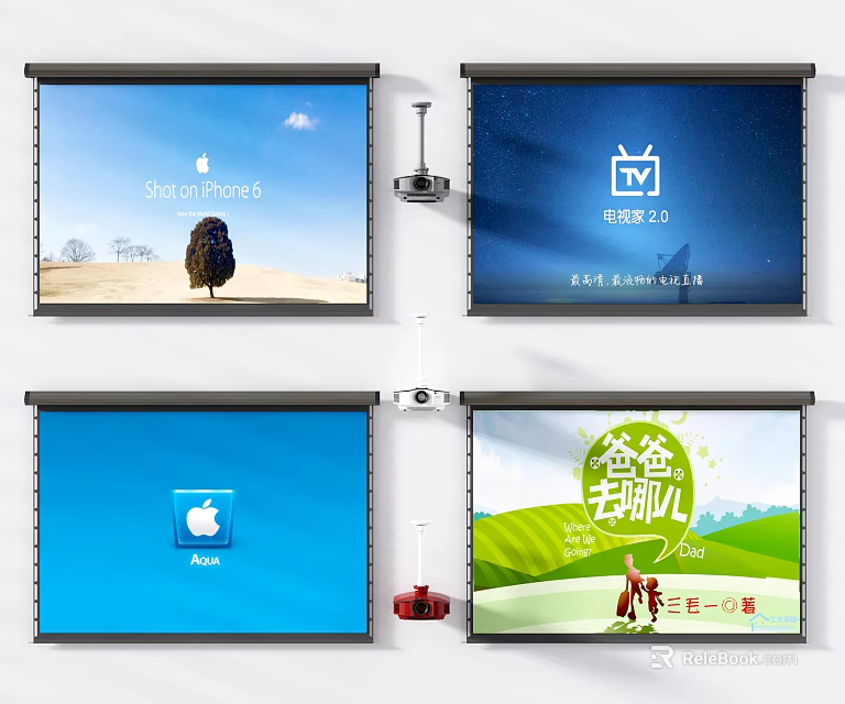 Projection Monitoring System With Real Time Projector Screen And Clear Display Content 3d model 