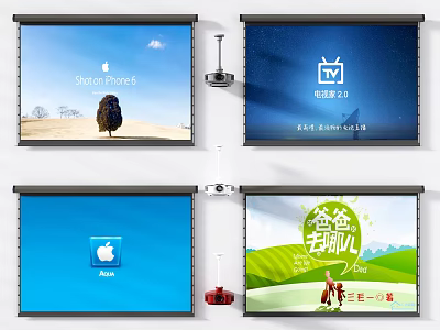 Projection Monitoring System With Real Time Projector Screen And Clear Display Content 3d model