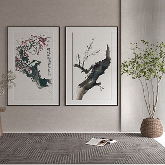 New Chinese Plant Painting Decorative Painting 3d model