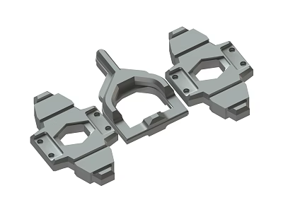 Gray Industrial Mechanical Parts With Structural Holes And Connecting Components 3d model