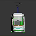 Modern Urban Tram With White And Green Streamlined Body And Multiple Glass Windows