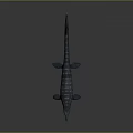 Prehistoric Marine Reptile With Long Striped Body Open Mouth And Fins