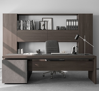 Modern Office Desk and Chair Leadership Office Desk and Chair Combination Bookshelf 3d model