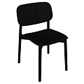 Two Black Modern Wooden Dining Chairs With Sleek Backrest And Straight Legs