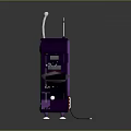 Weapon Dispensing Purple Machine Featuring Green Antennae Multiple Circular Slots And PUSH Button