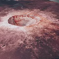 Detailed View Of Moon Surface With Prominent Central Crater And Smaller Impact Sites