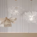 Various White Petal Shaped Modern Chandeliers With Elegant Design For Interior 3d model