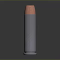 Weapon Bullet with Silver Casing and Copper Head 3D Model on Dark Background