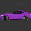 Modern Purple Sports Car Featuring Sleek Streamlined Exterior And Glossy Paint Finish