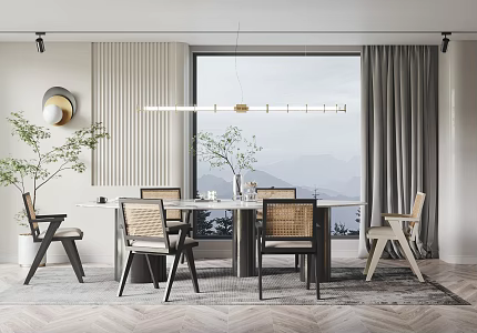 Quiet table and chair combination 3d model