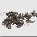 Natural Wood Pieces and Stone Chunks with Twisted Vines and Loose Dirt