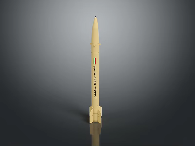 Military Weapon Missile With Beige Body Iranian Flag And Fateh 110 Markings 3d model