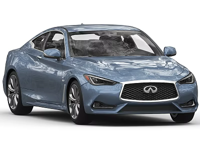 Blue Infiniti Coupe With Modern Sleek Body Design And Alloy Wheels 3d model