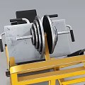 Professional Strength Training Gym Equipment With Yellow Frame Black Padded Seat And Weight Plates