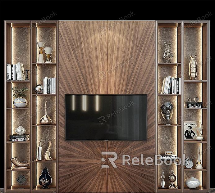 Light Luxury TV Background Wall TV Cabinet model