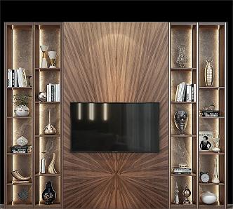 Light Luxury TV Background Wall TV Cabinet 3d model