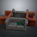 People Relaxing On Various Colored Different Style Sofas In Living Room