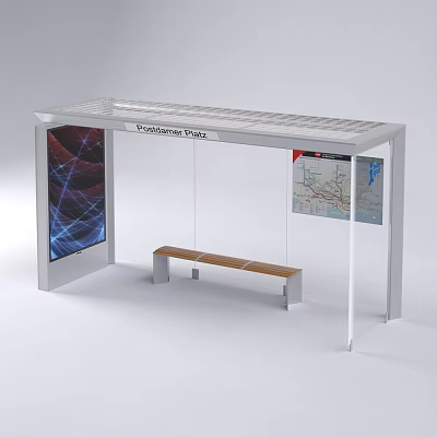 Modern Bus Station 3d model