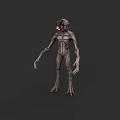 Alien Creature Character Featuring Elongated Limbs Textured Skin And Unique Head Design