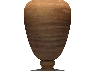 Natural Wooden Vase With Fresh Floral Arrangement And Brown Textured Surface 3d model