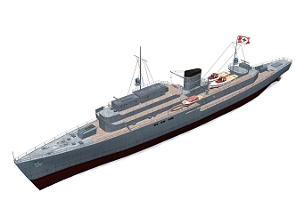 modern warship 3d model