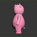 Cute Pink Pig Toy Figure With Open Mouth For Children Play