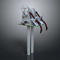 Intricate Mechanical Sculpture With Gears And Metal Components On Glass Platform