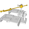 Heavy Duty Industrial Equipment With Gold Lever White Base And Metal Components