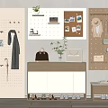 Functional Wall Decor With Pegboard Panels Corkboard And Hanging Storage Solutions 3d model