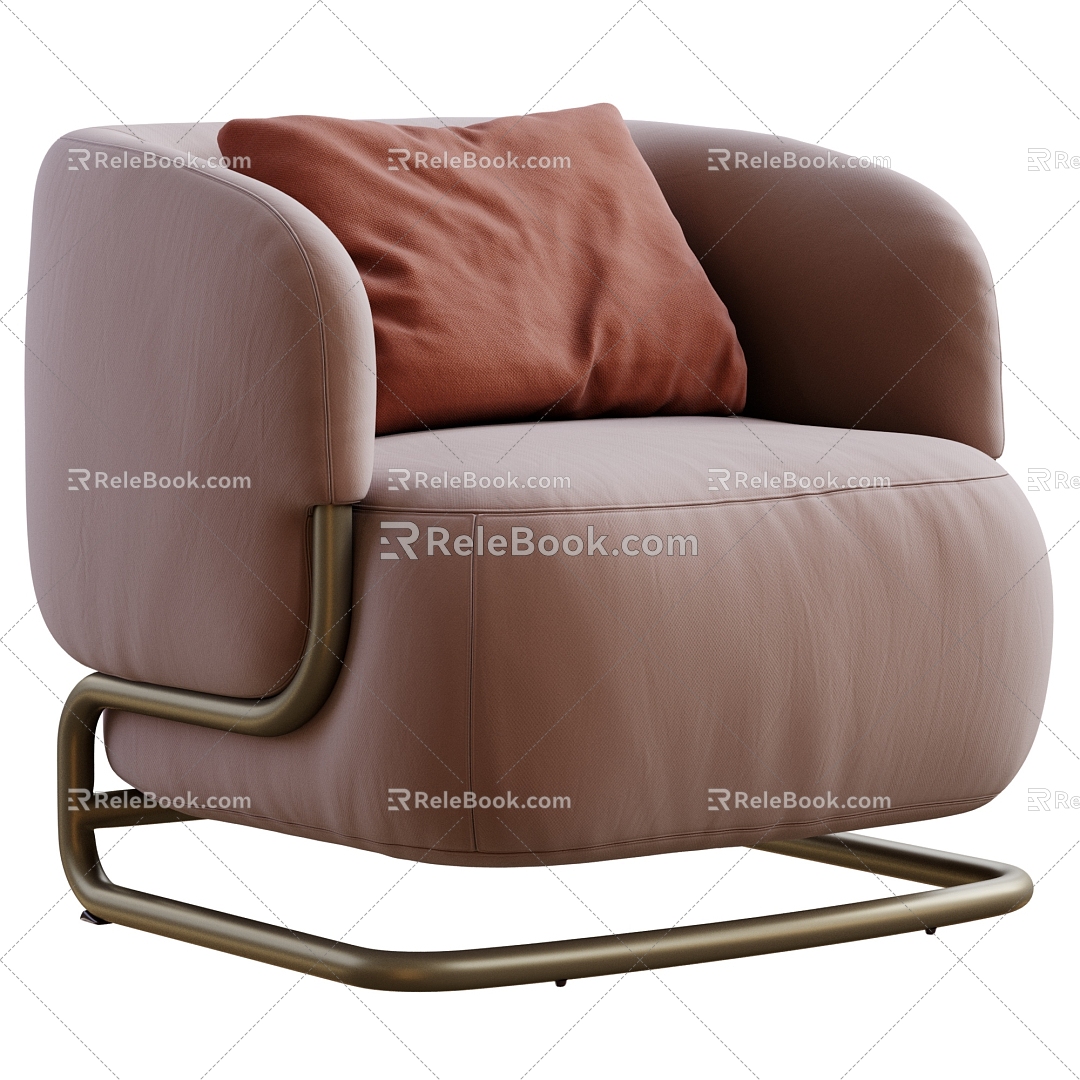 Fuchsia single sofa 3d model