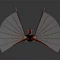 Artistic Decorative Sculpture With Red Core And Blue Fan Shaped Structures