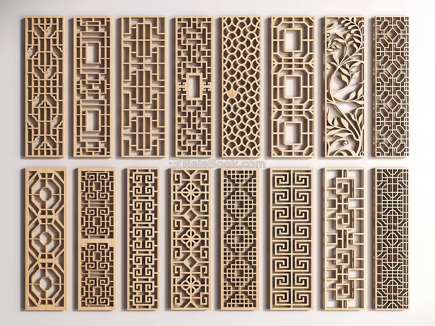 new chinese style openwork window openwork window grilles pane 3d model