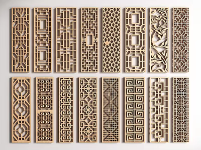new chinese style openwork window openwork window grilles pane 3d model