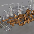 Industrial Equipment Components Including Metal Pipes Fittings And Mechanical Parts
