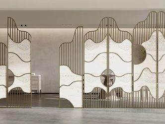 New Chinese-style screen partition 3d model