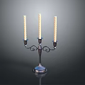 Elegant Three Candle Candelabra With Metal Base For Home Living Decor