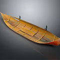 Traditional Handcrafted Wooden Boat With Natural Wood Hull And Classic Design