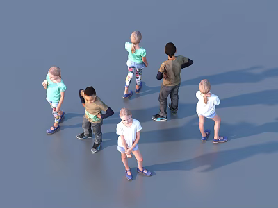 Children Children Multi-Person Characters 3d model