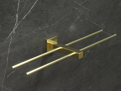 Elegant Gold Wall Lamp With Modern Minimalist Design On Marble Wall 3d model
