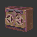 Vintage Retro Audio Tape Recorder Classic Design Dual Reels Brown Yellow Finish