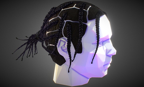 Men's Wig Dirty Hair Braid Hair Style Hair Anime Hair Anime Men 3d model