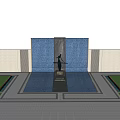 Water Feature Wall With Stone Surface Flowing Water Balloons And Trees Around