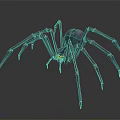 Artistic Sci Fi Spider 3D Model With Dark Body Pink Red Legs And Red Eyes